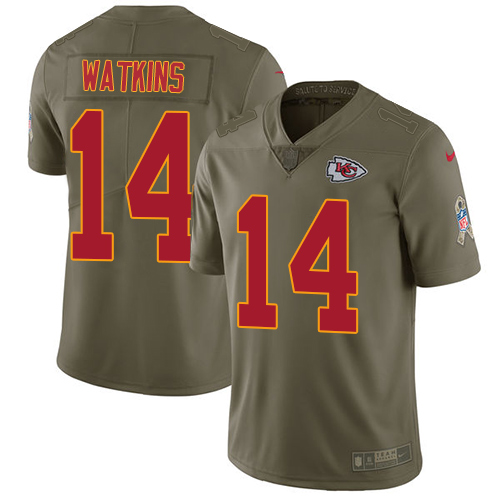 Nike Chiefs #14 Sammy Watkins Olive Men's Stitched NFL Limited Salute To Service Jersey